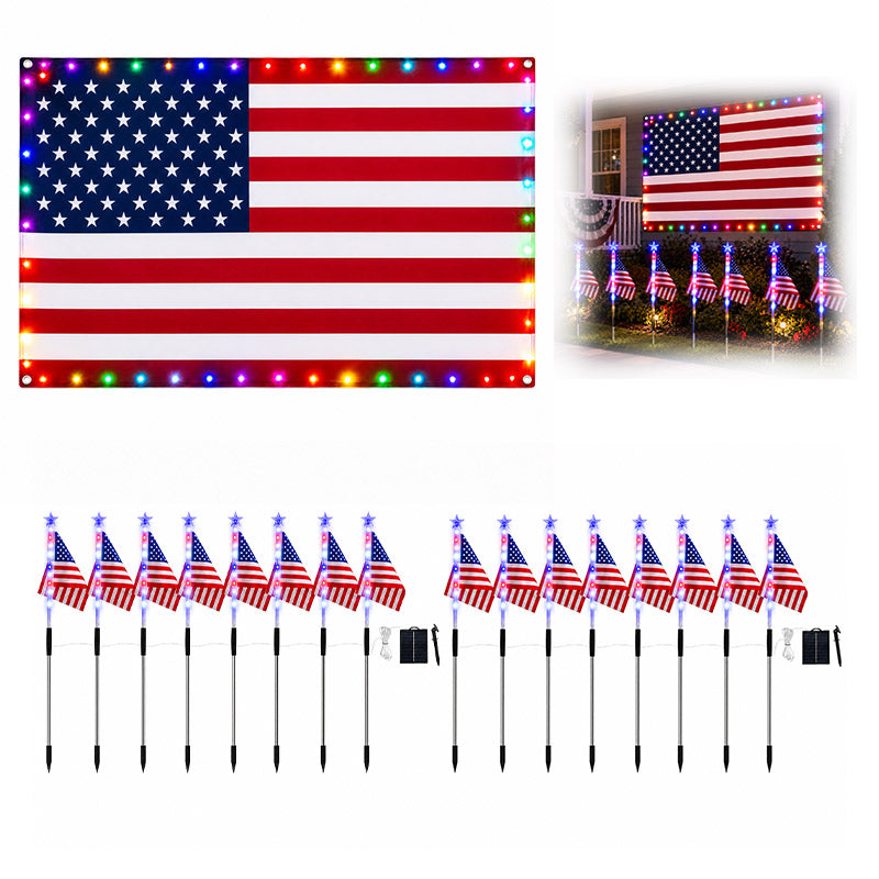 itoolmax solar american flag lights main picture