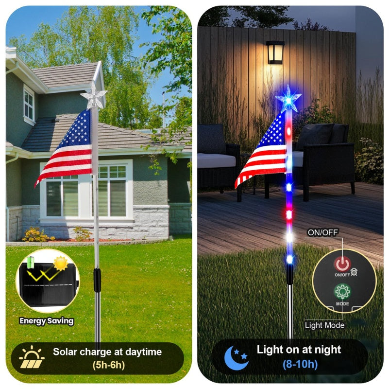 itoolmax solar american flag lights solar charge at daytime