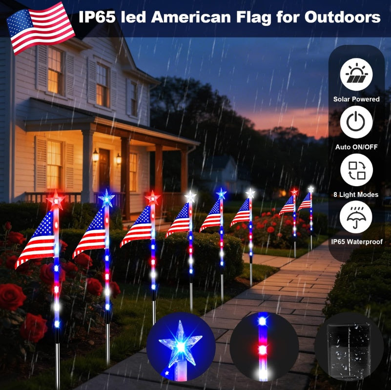 itoolmax solar american flag lights waterproof