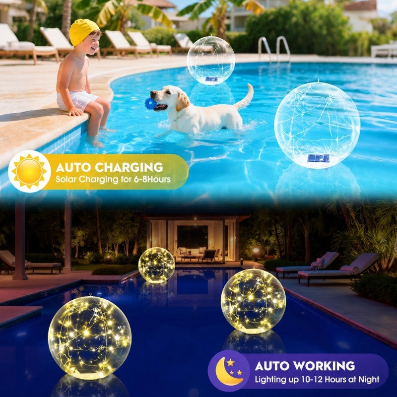 itoolmax solar floating pool lights auto charing by day
