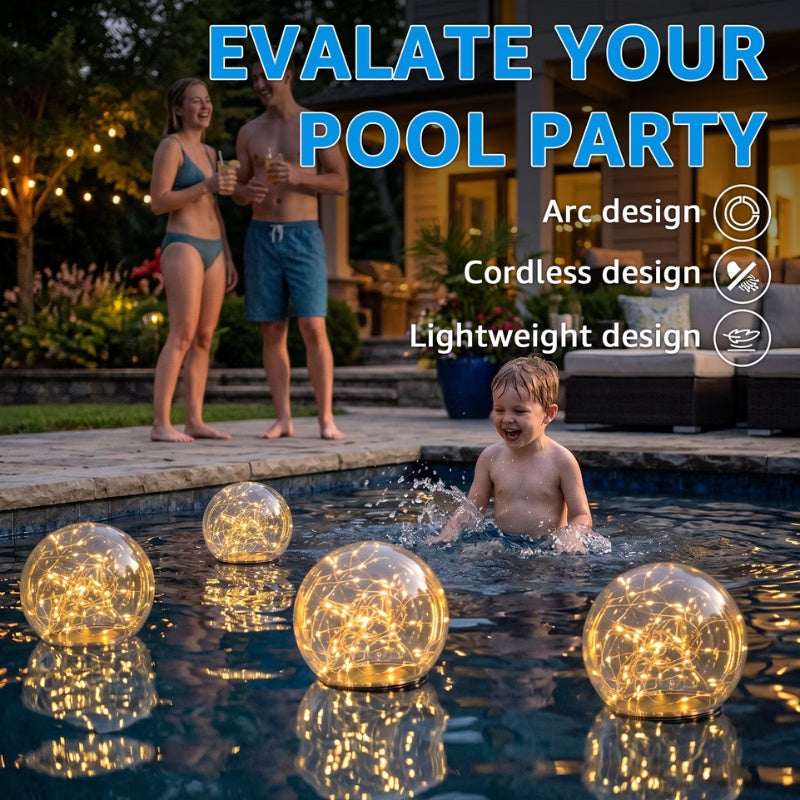 itoolmax solar floating pool lights rgb 7 colors evalate pool party