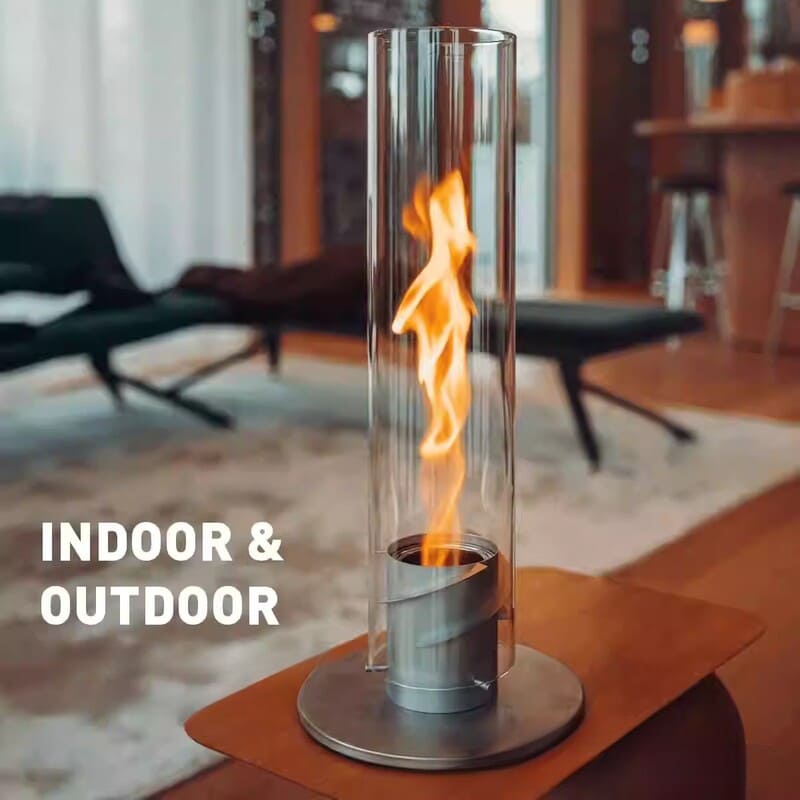 itoolmax tabletop fireplace with flame guard in outdoor