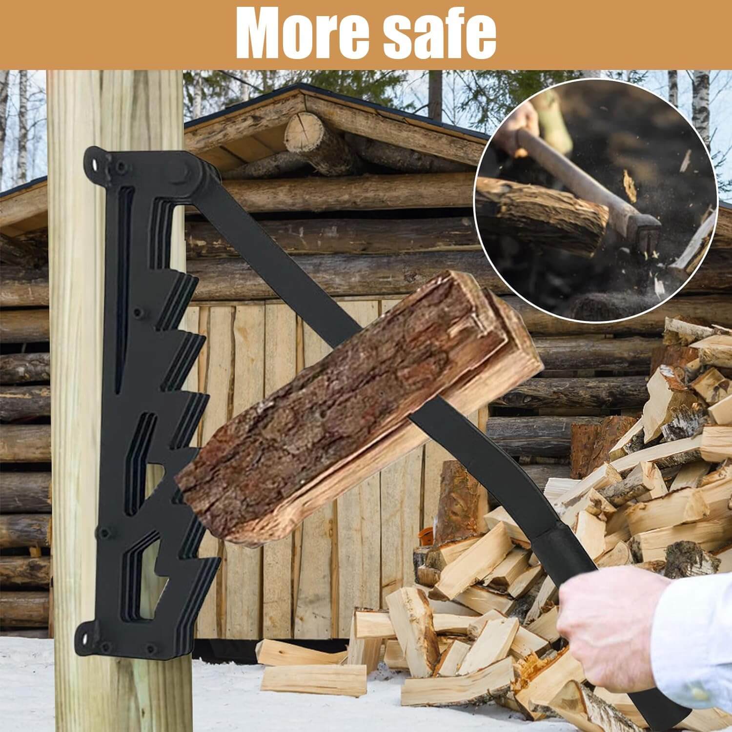 Wandmontierter Holzspalter für Anzündholz