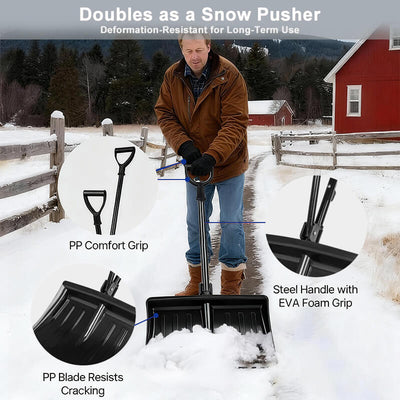 18 inches large snow shovel with metal edge detail itoolmax