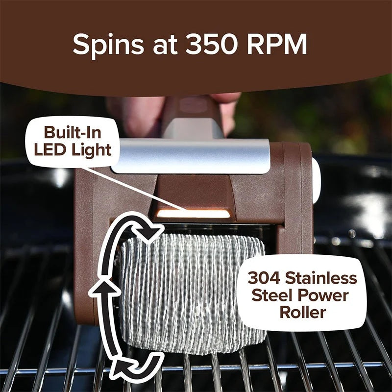Built-in LED Light Grill Brush