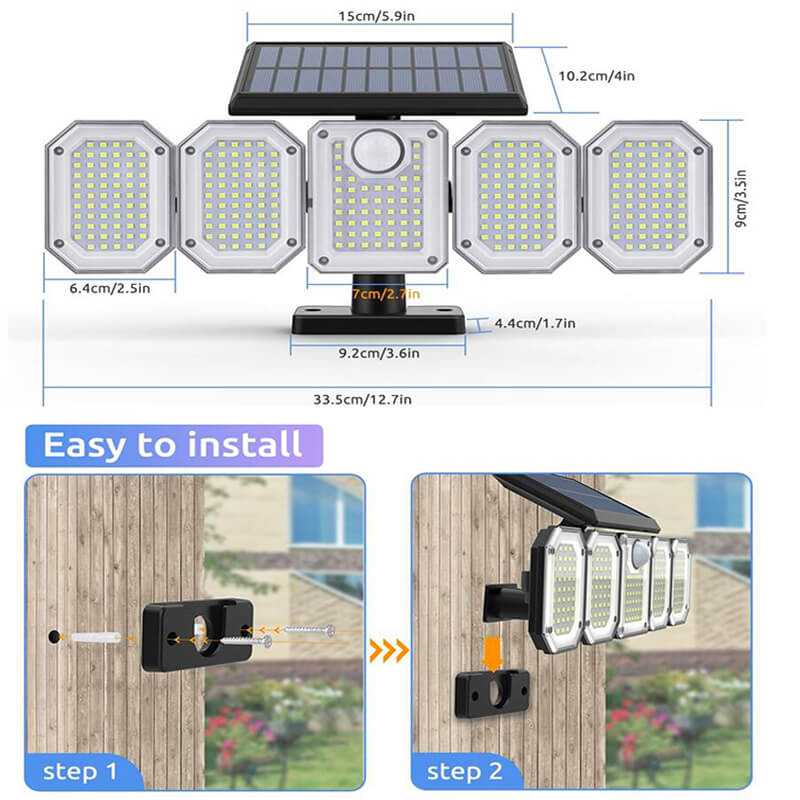 5-Köpfe Solar-Außenleuchten
