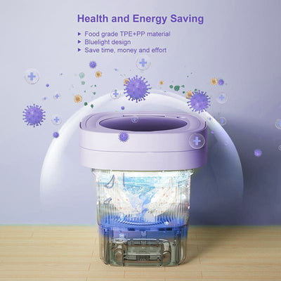15L Foldable Washing Machine with Blue Light & UV Sterilization