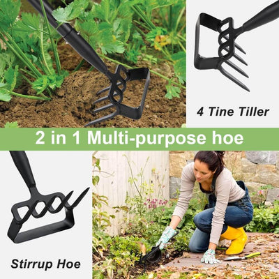 2-in-1 Hacken- und Rechen-Gartenwerkzeug