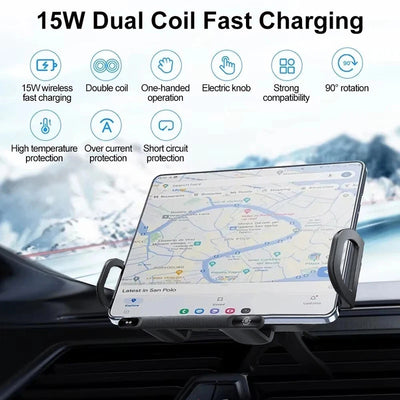iToolMax 2 in 1 smart wireless car charger phone holder 15w