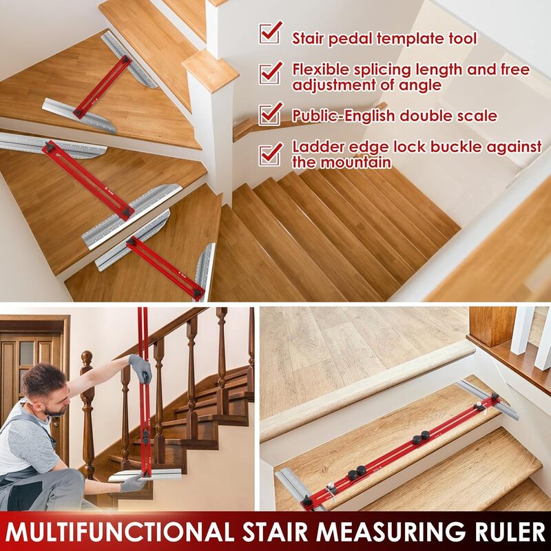 iToolMax stair tread template tool with dual scale multifunctionally