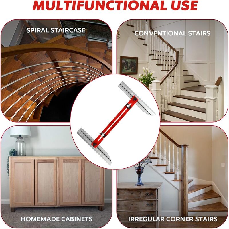 iToolMax stair tread template tool with dual scale scene
