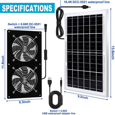 iToolMax 25W Solar Exhaust Fans