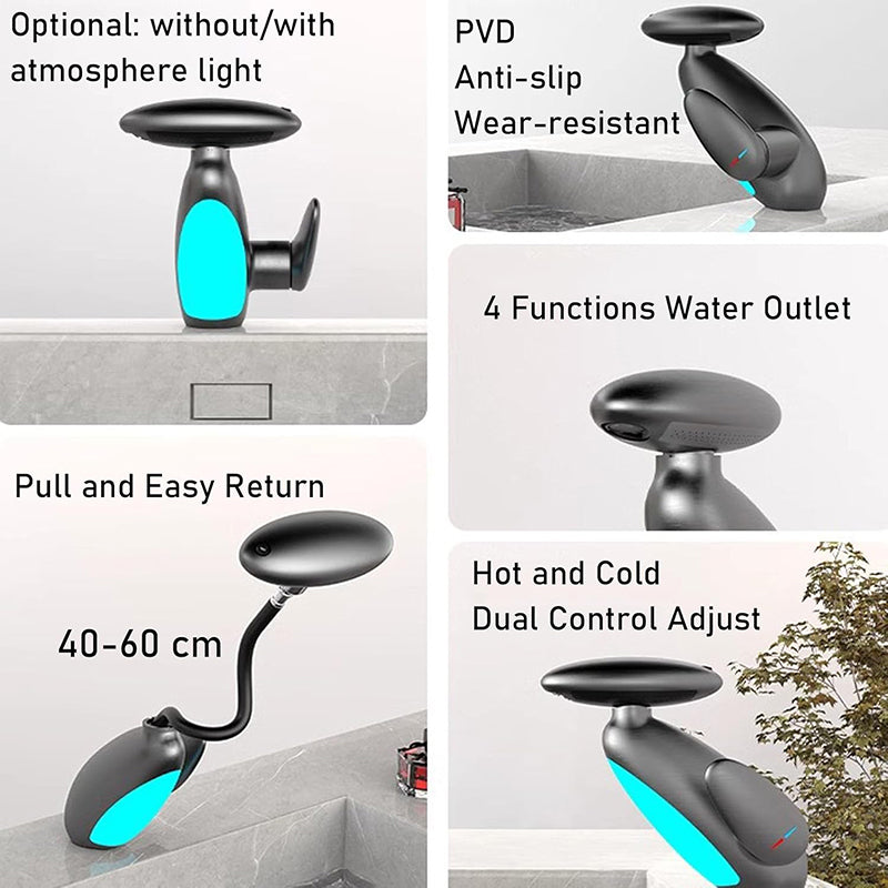 iToolMax Bathroom Pull-Out Faucet with LED Light