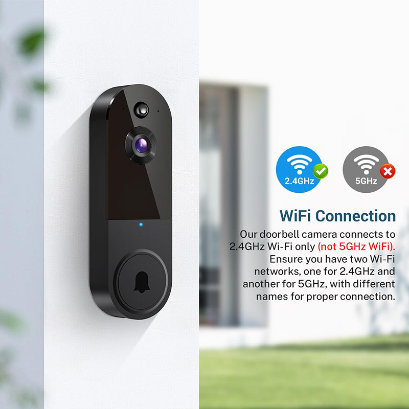 Support 2.4GHz Wi-Fi 1080P Wireless Video Doorbell Camera