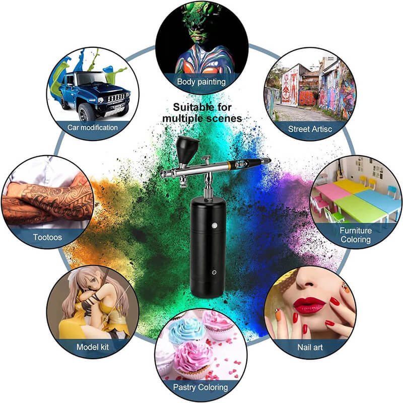 Suitable for a variety of applications, including nail art, hairdressing, cake decoration, car and furniture repair, tattoo and graffiti. The set comes with detailed instructions, so beginners can get started easily.