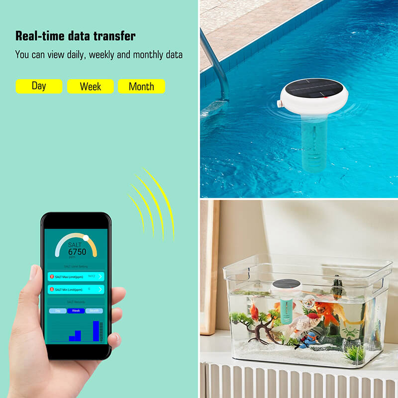 Multifunctional water quality tester for measuring pool pH, salinity, ORP, chlorine, EC, total dissolved solids and temperature. Supports simultaneous measurement of 7 measurement points, saving time and manpower. Let you know the changes in water quality at the first time, helping you to fully understand the tested water quality, mantaince pool better.