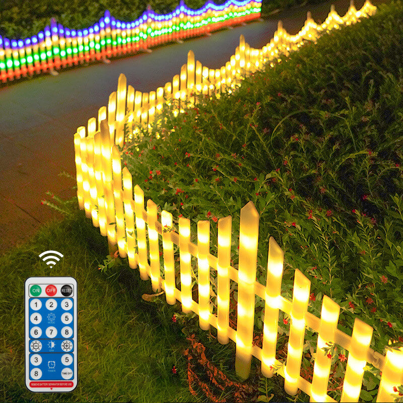 8 Pack Solar Garden Fence Light