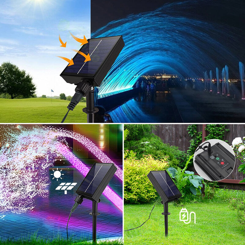 This Solar Pool Fountain with Lights offers two convenient power options: it runs on solar energy during the day, keeping your water flowing and your lights glowing without cords or batteries. On cloudy days or at night, simply use the USB charging to keep the show going.