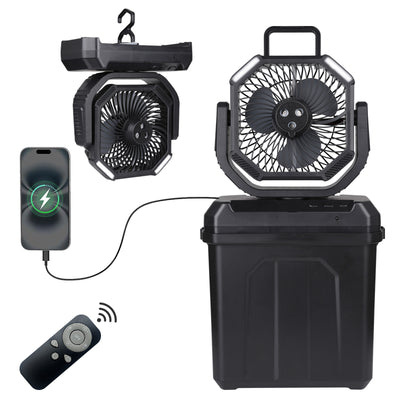 iToolmax 4 in 1 Mist Camping Fan with 6L Bucket
