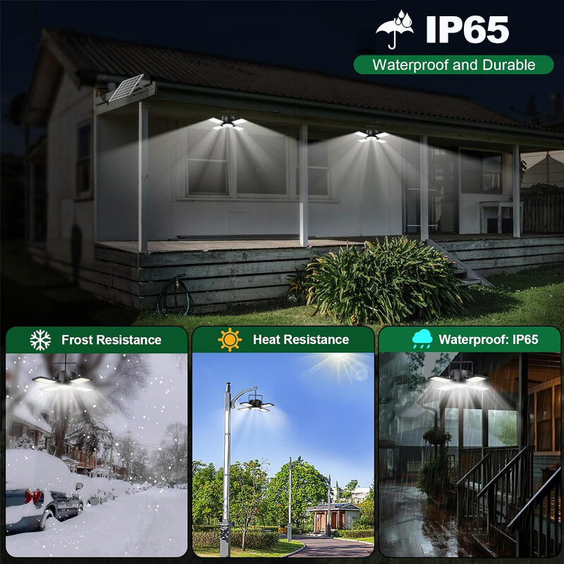 Used under any weather outdoor, this solar shed light stands strong in rain, wind, or snow—perfect for worry-free outdoor lighting all year round. Made of ABS and aluminum materials, firm structure, more stable installation.