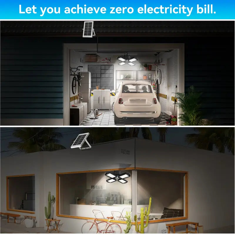Light up your shed or garage instantly and no any electricity, a faster way to light up than searching for a lost flashlight! iToolMax solar shed light just pure brightness powered by the sun, solar panel conversion efficiency is as high as 23%, and with 168 led beads provides 1500 lumens of light for spaces between 194-237 sq.ft(17.7-22.7㎡).