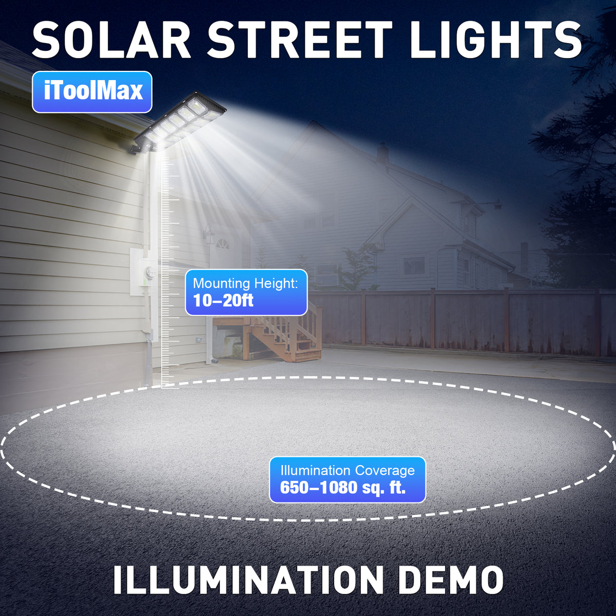 The best installation height is 10-20FT, which can be installed according to needs. A lower mounting height may offer more focused lighting, while a higher mounting height can provide broader coverage.