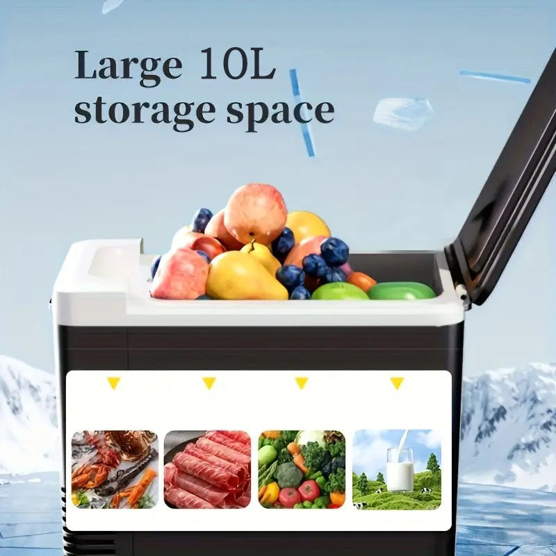 338FL. OZ/10L easily stores up to 9 cans of 330ml coke, 6 bottles of 550ml water or drinks, and other full meals, plenty of snacks and fruit and more, no more frequent stops or constant restocking.