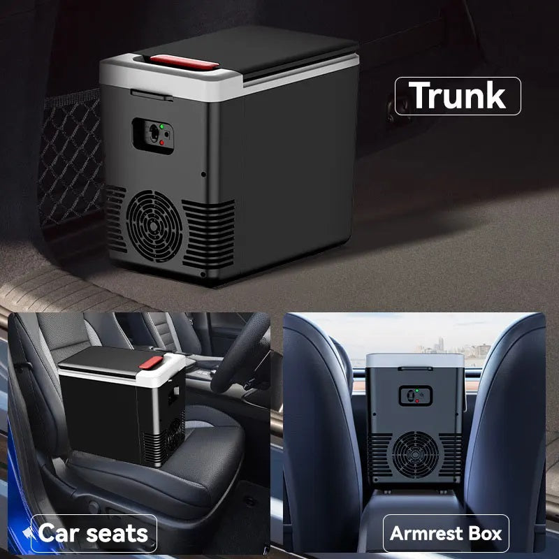 This car refrigerator is small enough to fit seamlessly between seats or in your trunk, can be placed in the small table and lawn while outdoor gathering and camp. Make you enjoy maximum convenience without crowding your car, perfect for tight space.