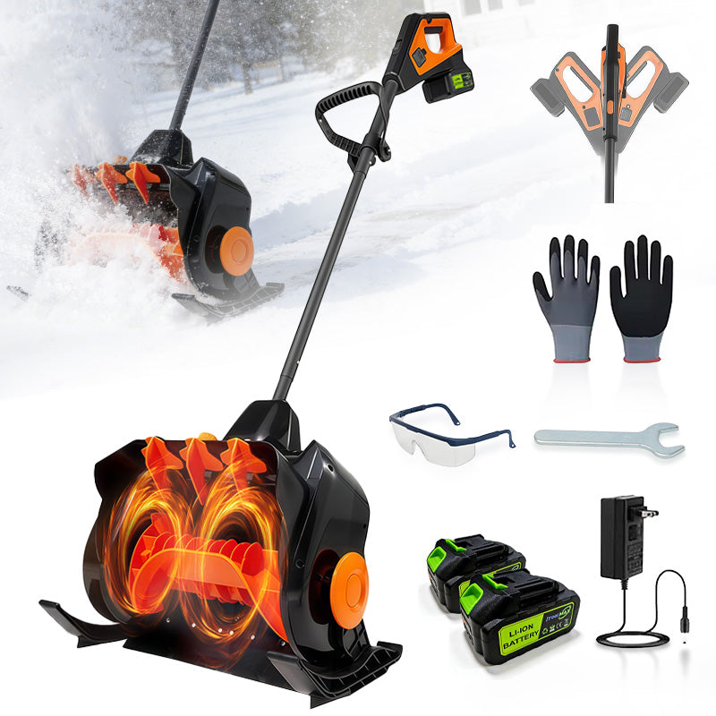itoolmax 12 inch cordless snow shovel with sled orange