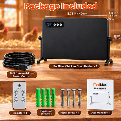 itoolmax 150w smart chicken coop heater package list