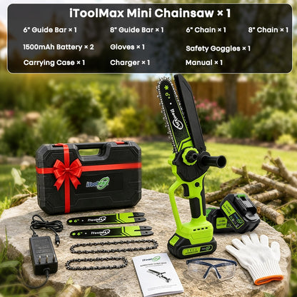 itoolmax 2 in 1 cordless mini chainsaw product package list