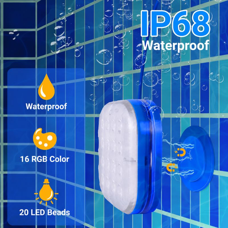 itoolmax 2 in 1 solar pool lights ip68 waterproof
