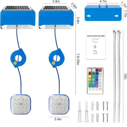 itoolmax 2 in 1 waterproof solar pool lights size chart