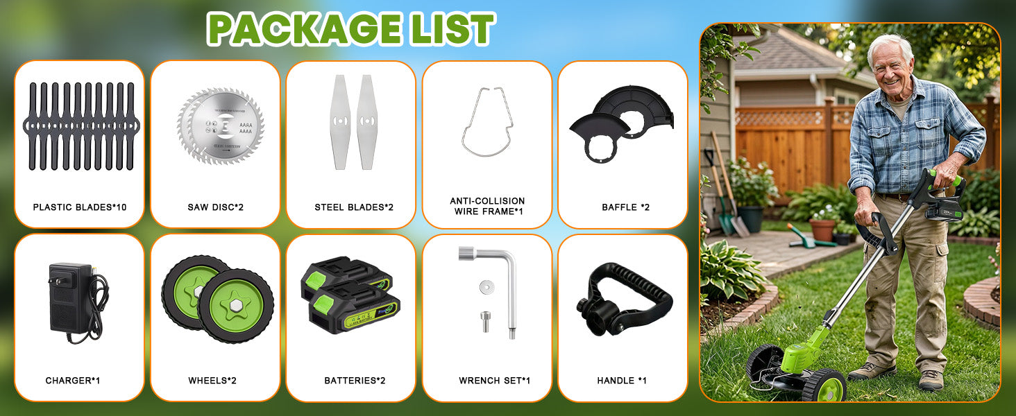 itoolmax 3 in 1 cordless grass trimmer package list