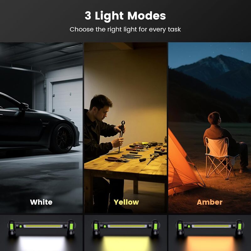 itoolmax 3000lm rechargeable led work light 3 mode