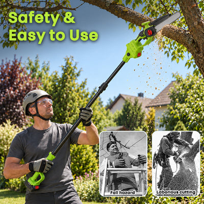 itoolmax cordless pole chainsaw reduce backpain
