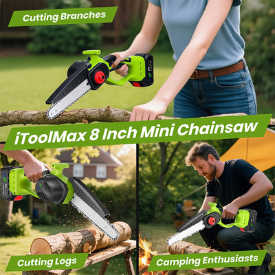 itoolmax cordless pole pruning shears cutting logs