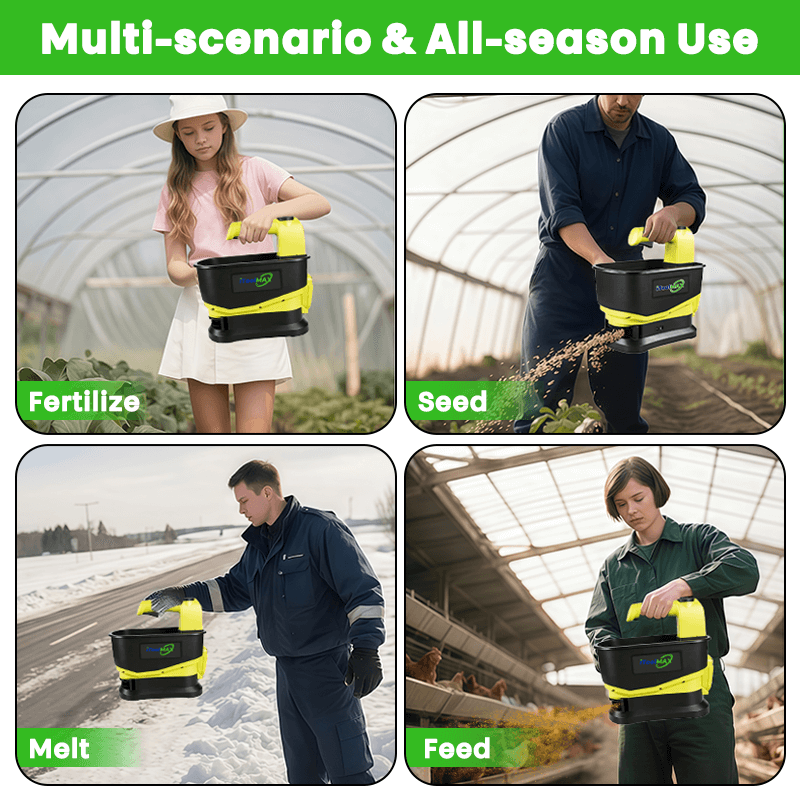 itoolmax electric handheld seed spreader ice melt aplication