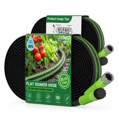 itoolmax flat soaker hose for garden and lawns 25ft