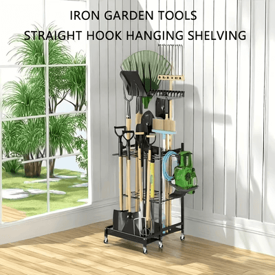 itoolmax garden tool organizer on wheels with hook