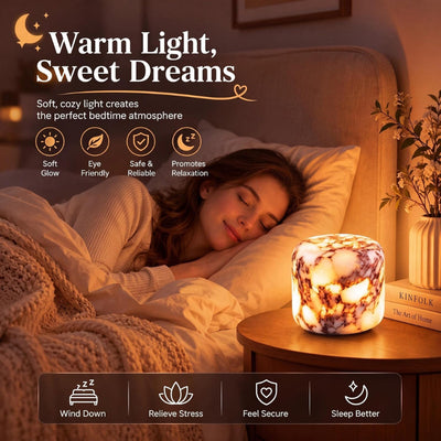 itoolmax marble lamp cordless bedside lamp warm light
