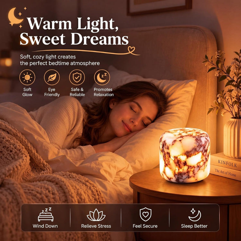 itoolmax marble lamp cordless bedside lamp warm light