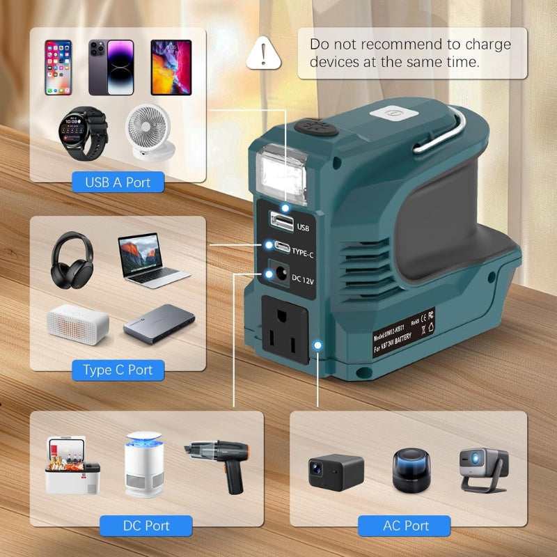 itoolmax portable power inverter with 4 power supply methods