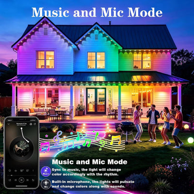 itoolmax rgbic permanent outdoor lights music mode