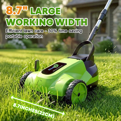 itoolmax small cordless lawn mower 8.7inch large working wideth