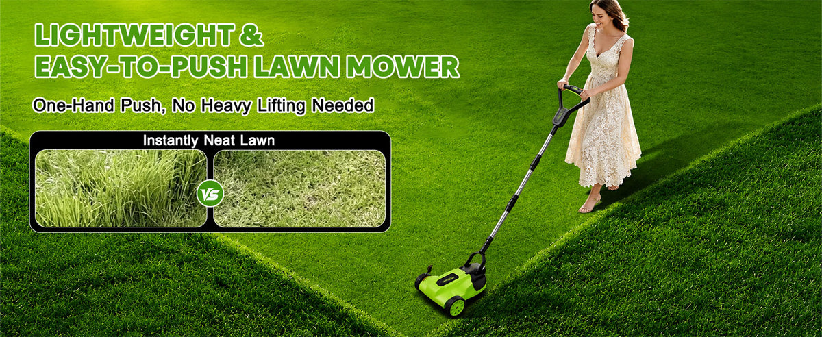 itoolmax small electric lawn mower easy to push