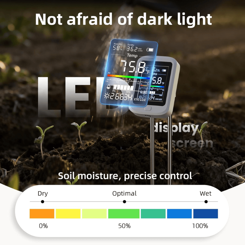 itoolmax soil moisture meter led display