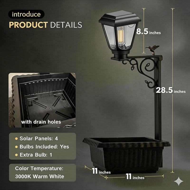 itoolmax solar light planter pot product tails