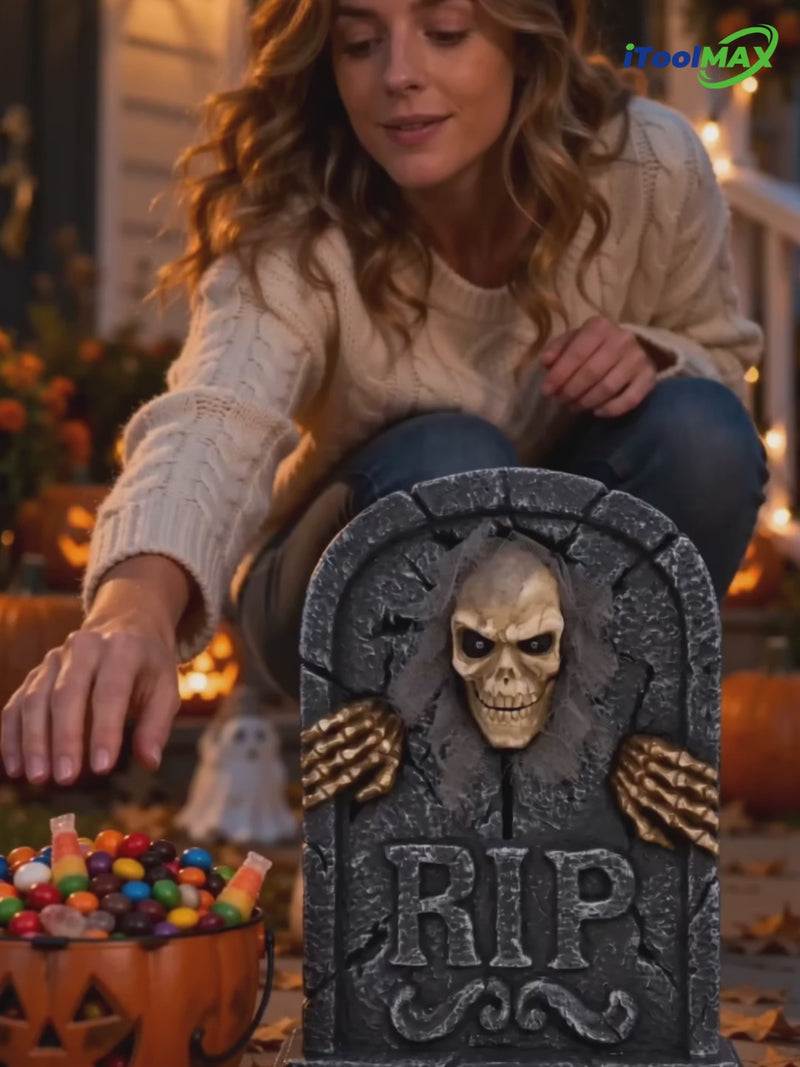 itoolmax halloween animatronics zombie tombstone video