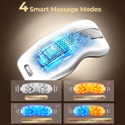 smart eye massager heat and cooling 4 mode relax itoolmax